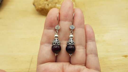 Sugilite cone earrings