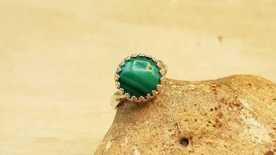 Round Malachite ring