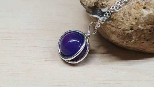 3D circle Sugilite pendant 