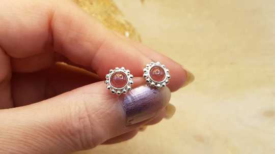 Pink Tourmaline stud earrings