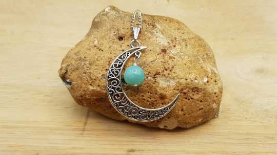 Crescent moon Amazonite necklace