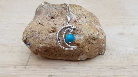 Crescent moon Turquoise pendant