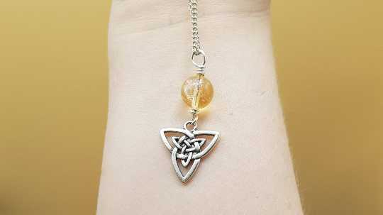 Celtic knot Citrine necklace