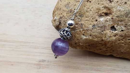 Small Silver Amethyst Pendant