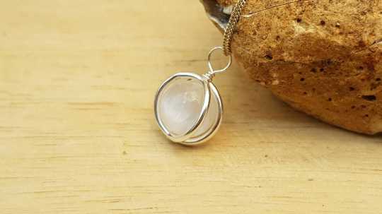 Selenite circle Pendant