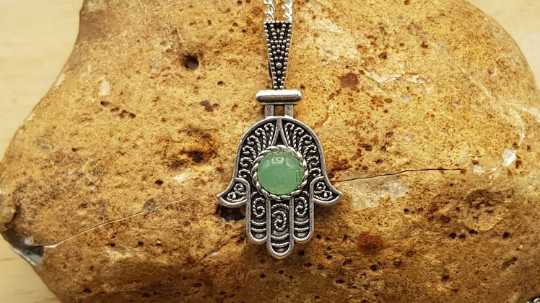 Aventurine Hamsa Pendant