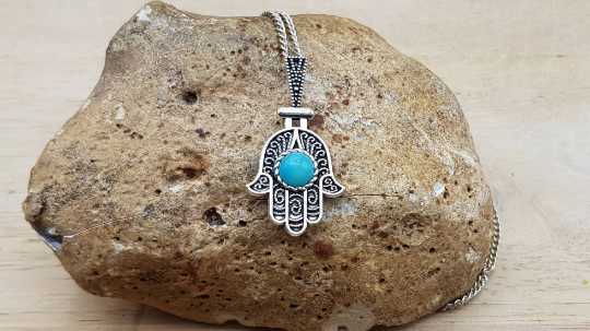 Amazonite Hamsa necklace