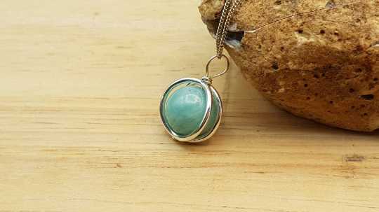 Amazonite circle pendant