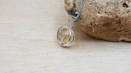 Citrine circle pendant