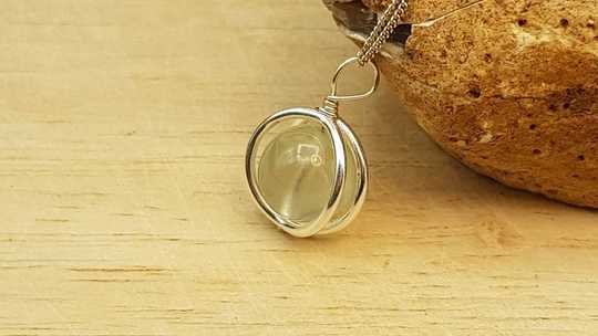 Prehnite circle pendant