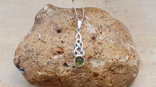 Celtic knot Peridot pendant