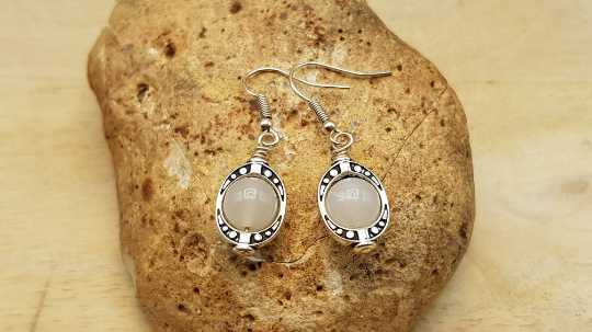 White Moonstone earrings