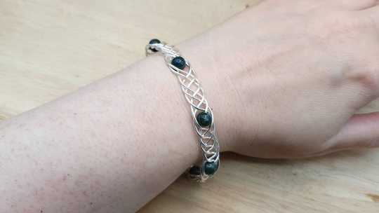 Bloodstone celtic weave bracelet