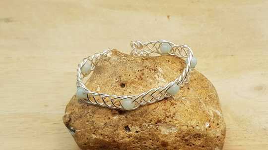 Celtic weave Aquamarine bracelet