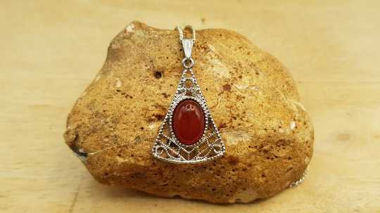 Triangle Carnelian pendant