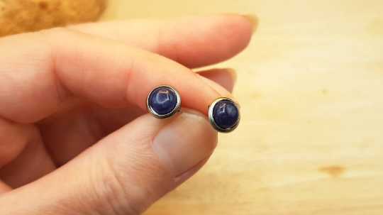 Hypoallergenic Sodalite stud earrings