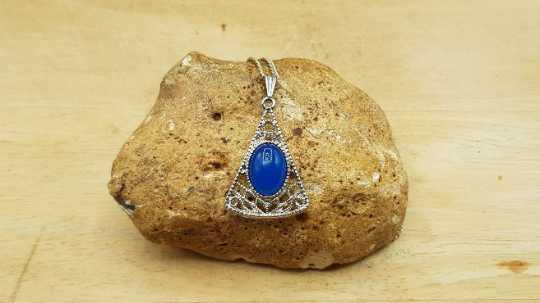 Triangle Blue Onyx Pendant