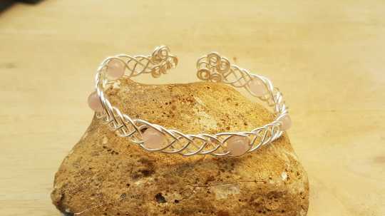 Celtic weave Morganite bracelet