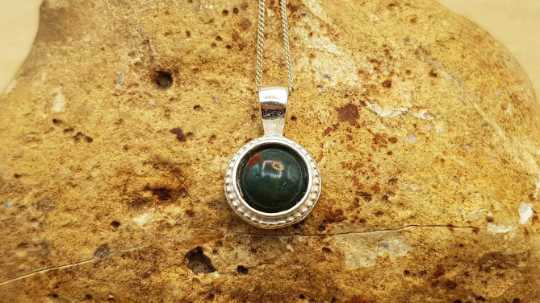 Tiny Bloodstone pendant 12mm