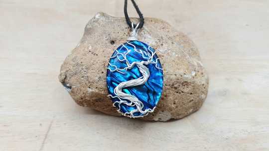 Abalone tree of life pendant