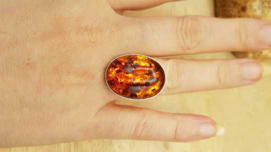 Large statement Amber Ring