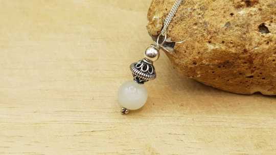 Minimalist White Moonstone Pendant