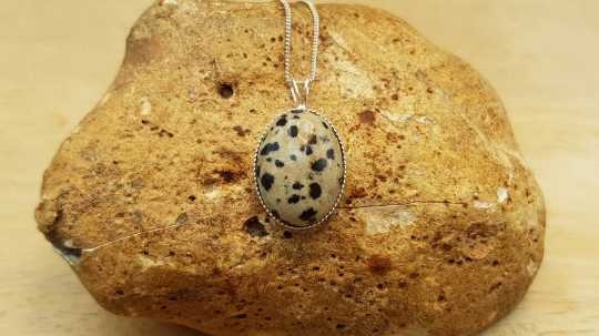 Oval Dalmatian jasper pendant