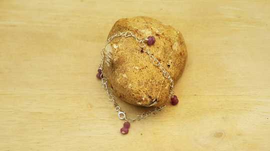 Ruby heart chain bracelet