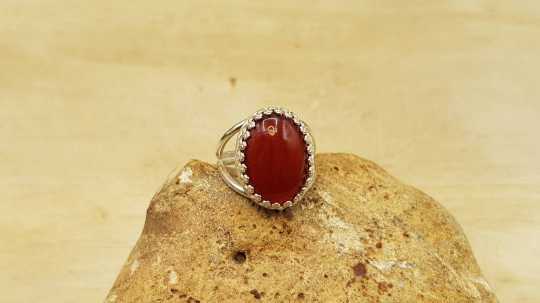 Carnelian ring 18x13mm