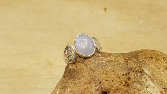 Blue lace agate Triquetra ring