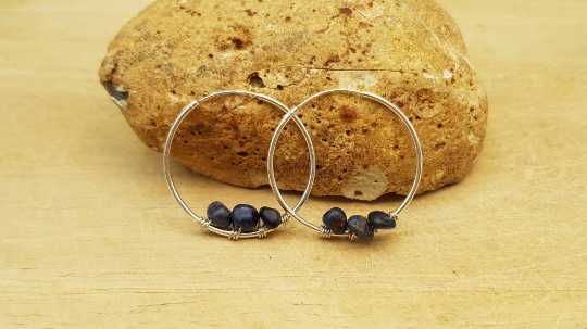 Sapphire hoop Earrings