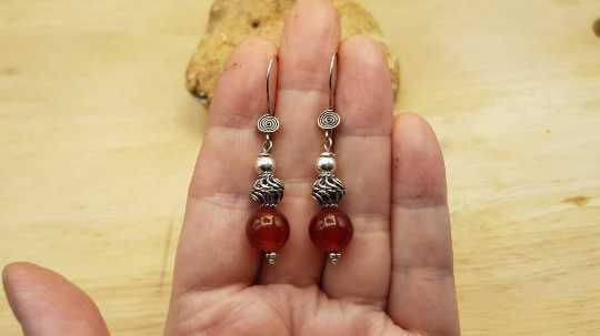 Carnelian drop earrings