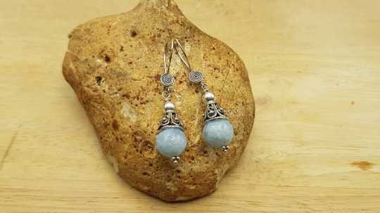 Celestite cone earrings