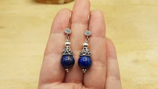 Lapis lazuli cone earrings