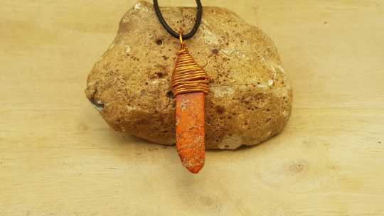 Copper Orange jasper pendant