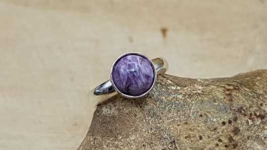 Minimalist Charoite ring