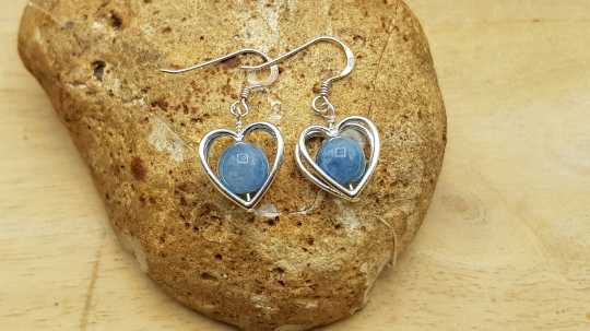 Aquamarine heart earrings