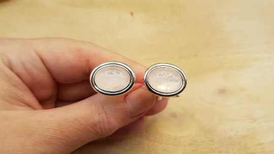 Mens Rose quartz cufflinks