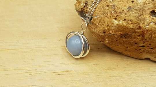 Angelite circle pendant