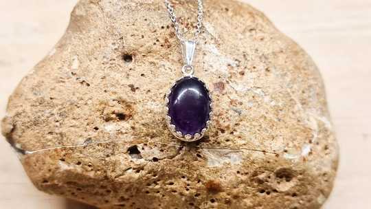 Amethyst Pendant 14x10mm