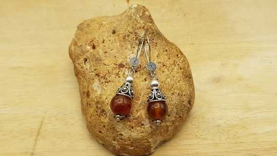 Sardonyx cone earrings
