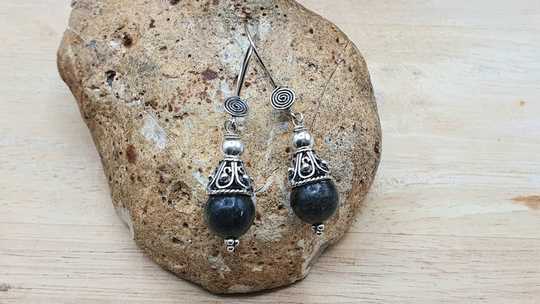 Astrophyllite cone earrings