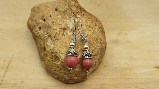 Thulite cone earrings