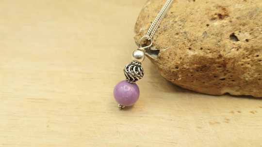 Phosphosiderite sphere necklace