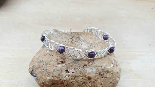 Lepidolite cuff bracelet