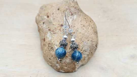 Apatite sphere earrings