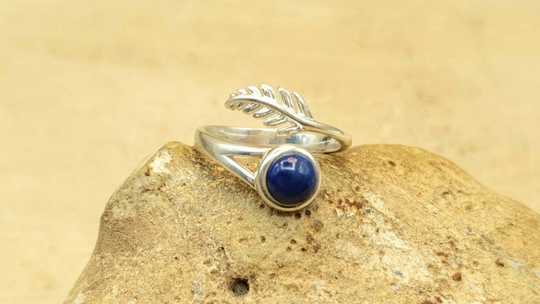 Lapis Lazuli feather ring
