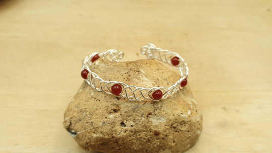 Celtic Carnelian cuff bracelet