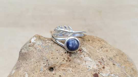 Sodalite Feather Ring