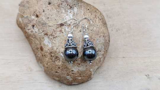 Hematite Cone Earrings